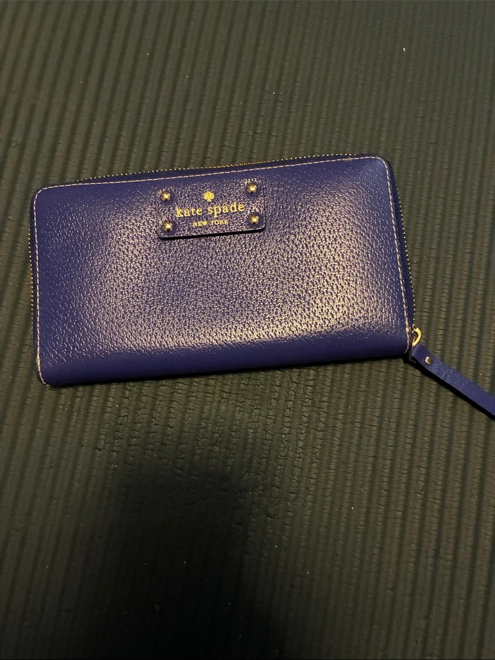 kate spade Royal Blue Pebbled Zip Wallet